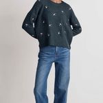 Madewell  embroidered cross stitched floral green sweater XL NWT Photo 0