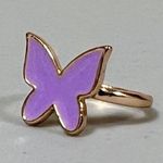 Gold Purple Pastel Butterfly Band Ring Jewelry Size 7 🦋✨ Photo 1