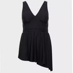 Torrid NWT  Black Wireless Short Asymmetrical Swim Dress With Brief‎ Size 2X Photo 3