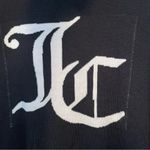 Juicy Couture Mock Neck Intarsia Logo Sweater in Pitch Black Size Large Photo 3