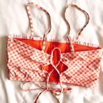 Pastel Gingham Bikini Top Orange Size L Photo 1