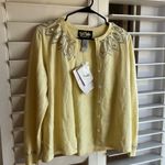 Bob Mackie  yellow sparkly cardigan sz S NWT Photo 2