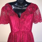 Maroon Lace Sweetheart Vintage Dress Red Photo 8
