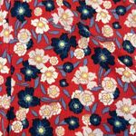 Spoiled szM red/blue flowered romper w/small opening in front & keyhole back GUC Red Size M Photo 3