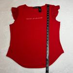 DKNY Jeans Logo Cap Sleeve Top Size Large Square Neck Y2K Casual 90s Colorful Photo 6