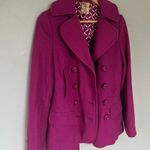 Anthropologie  Tulle Women's Fuchsia Double-Breasted Pea Coat Photo 1