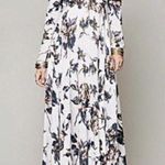 Free People  First Kiss Maxi Dress Medium Sleeve Flowy Floral Scoop Neck White Photo 1