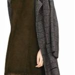 ZARA Olive Green  Shift Dress Faux Suede with Lace Detailing 3/4 Sleeve Photo 5