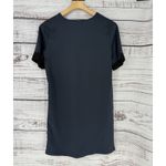 Scotch & Soda Womens XS Shift Dress Satin V-Neck Short Sleeve Navy Blue Photo 2