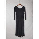 EXPRESS  Womens Dress Size 3/4 Black Stretch Long Sleeve Maxi Tie Front Hi-Low Photo 2