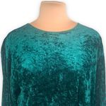 Vintage 90s Whimsygoth Shirt Crushed Kelly Green Velvet Tunic Long Sleeves Size M Photo 3