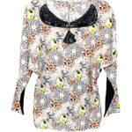 RARE Desinger Silvia Hillman Abstract Silk Beaded Top Limited Release EUC Size 6 Yellow Photo 0