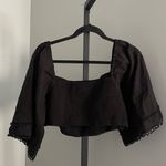 Boohoo Smocked Crop Top with Wide Sleeves and Square Neckline Size 16 Photo 0