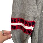 PINK - Victoria's Secret Pink Angels Baseball Sparkle Hooded Sweatshirt Grey Red & White Women's Size XS Photo 2
