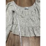 Hollister  green‎ floral smock shirt, off the shoulders, long sleeve, size XS Photo 7