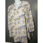 Joan Rivers  Blouse Womens 6 Pink Floral Button Front 3/4 Sleeve Tunic Top Photo 2