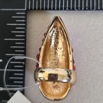 Gold with Red Rhinestones Claw Midi Ring Photo 8