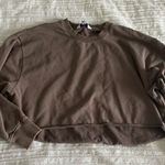 JoyLab  brown cropped lightweight sweatshirt Photo 0