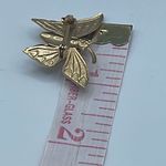 Vintage gold colored butterfly with a pink agate. Gold Photo 3