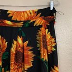 Black Orange Yellow Sunflower Midi Skirt Size 12 Photo 5