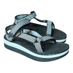 Teva Flatform Sandals Universal Candy Stripe Black White Platform Women Size 9 Photo 3
