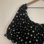 Nasty Gal  Black White Star Print Lace Up Tie Front Ruffle Fit Flare Mini Dress Photo 3