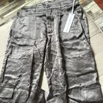 Young Fabulous and Broke NWT YFB Grey Satin Cargo Pants Size XS Photo 2