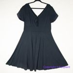 Unique Vintage  black fit and flare dress short sleeves with‎ tie bow, size 2XL Photo 0
