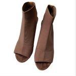 Steve Madden  Booties Womens Size 8 Tan Open Toe Block Heel Ferris Boots Photo 3