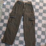 Simple Society Women's Olive Straight Leg Super High Rise Cargo Pants Photo 5