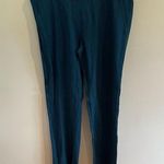 Betabrand  Straight Leg Large Petite Dress Pant Yoga Pants  Teal Blue Printed Photo 0