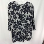 Ny Collection Plus Size 3X Top Gray Black Floral V Neck Knit Boho Stretch 830 Photo 1