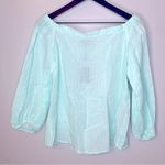 Massimo Dutti Cyan Off-the-Shoulder Linen Top Photo 3
