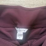 Athleta Maroon High-Waisted Pant 8 Satin Stripe Tapered Leg Trouser Photo 3