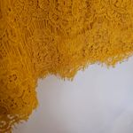 Faith and joy  Size Medium M Golden Rod Yellow Orange Blouse Lace Top Career Photo 6