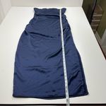 House of Harlow 1960 Midnight Strapless Ruched Bodycon Midi Dress‎ Medium *FLAW Blue Photo 13