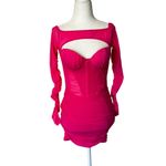 superdown  Ash Mini Dress in Hot Pink XSmall New Womens Cocktail long sleeve Photo 3