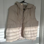 ZARA  Cream Leather puffer Vest Photo 0