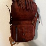 NWT Catchfly Women’s Asymmetrical Tooled Yoke Fringe Crossbody Bag Brown Photo 4