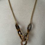 J. Crew Tortoise/Gold Tone Metal/Rhinestone Necklace Gold Photo 1