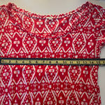 J.Crew Women's Dress in Vibrant Red with Ikat Graphic Pattern Size Small Photo 5
