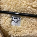 KatyDid Biege Cream Sherpa Fleece Quarter Zip Jacket Size L Photo 4