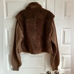Maje  Belia‎ Faux Fur Jacket in Brown NWT Size 40 Large Photo 4
