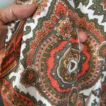 Womens Michael Michael Kors Batwing Pullover Paisley Blouse Size Large EUC #1344 Orange Photo 4