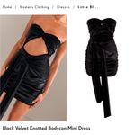 Pretty Little Thing PLT Black Velvet Knotted Bodycon Mini Dress Photo 4