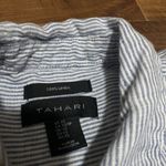 Tahari  100% Linen Blue White Striped Shirt Dress Size xs Photo 1
