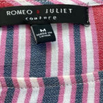 Romeo + Juliet Couture Blouse Red Striped 3/4 Flutter Sleeve Boho size Med EUC Photo 3