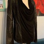 Gianni Bini  Women's M Medium Black Jacket Short Zipper Faux Leather Motto Photo 10