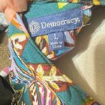 Democracy  Colorful dress Midi Ruffled Sleeveless Tropical Flowy Vacation sz L Photo 5