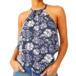 Free People Daisy Floral Halter Neck Top - Blue Combo size Small NWT Photo 2